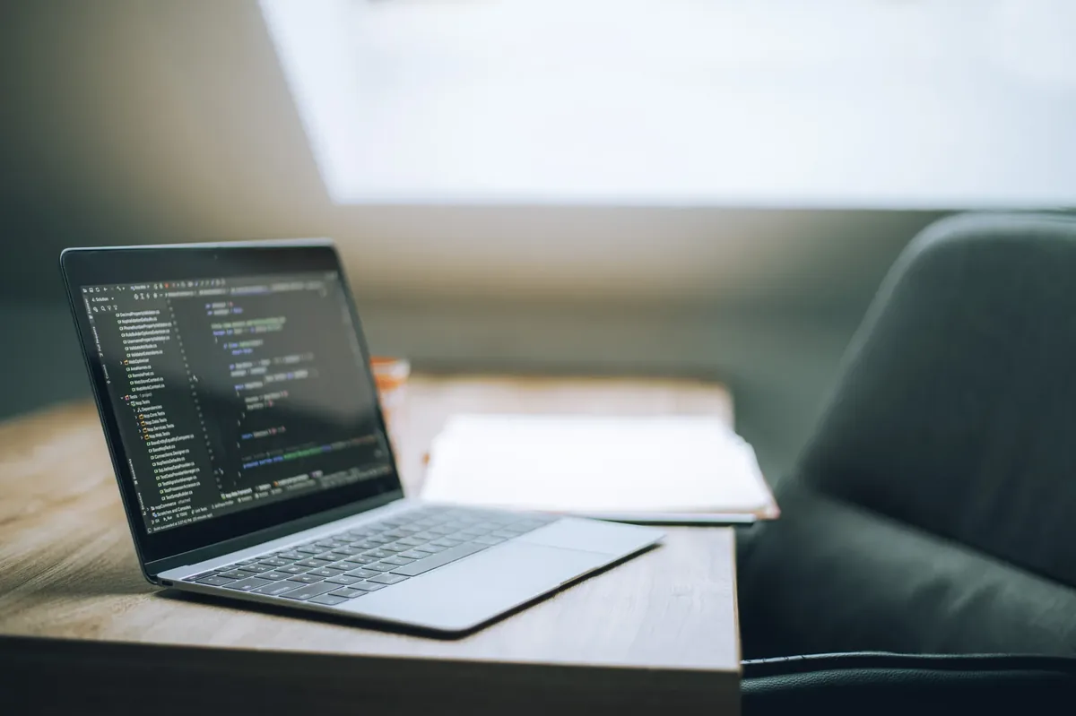 Custom website development workspace